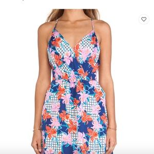 Yumi Kim Summer Getaway Dress floral print XS blue